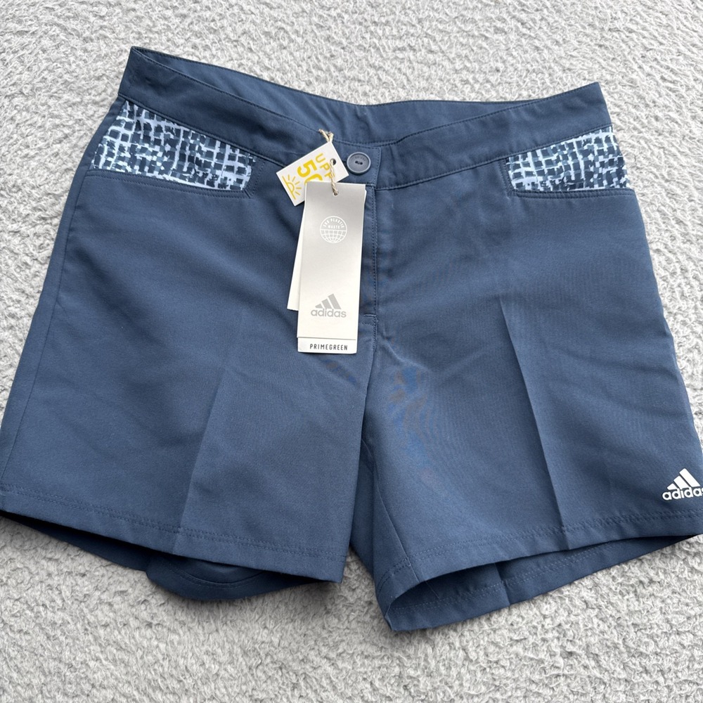 Adidas Prime Green Golf Shorts Girls Medium Blue Performance GU1488 NWT Tennis